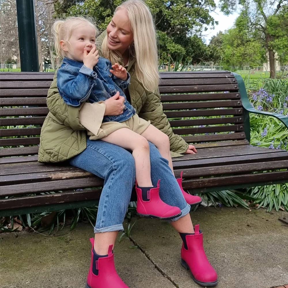 Bobbi Kids Gumboot // Magenta & Navy [Retired] - Image 4