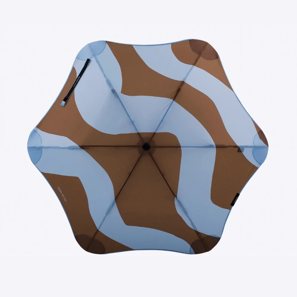 Merry People X Blunt Metro Umbrella // Chestnut & Ice Blue Wave [Retired]