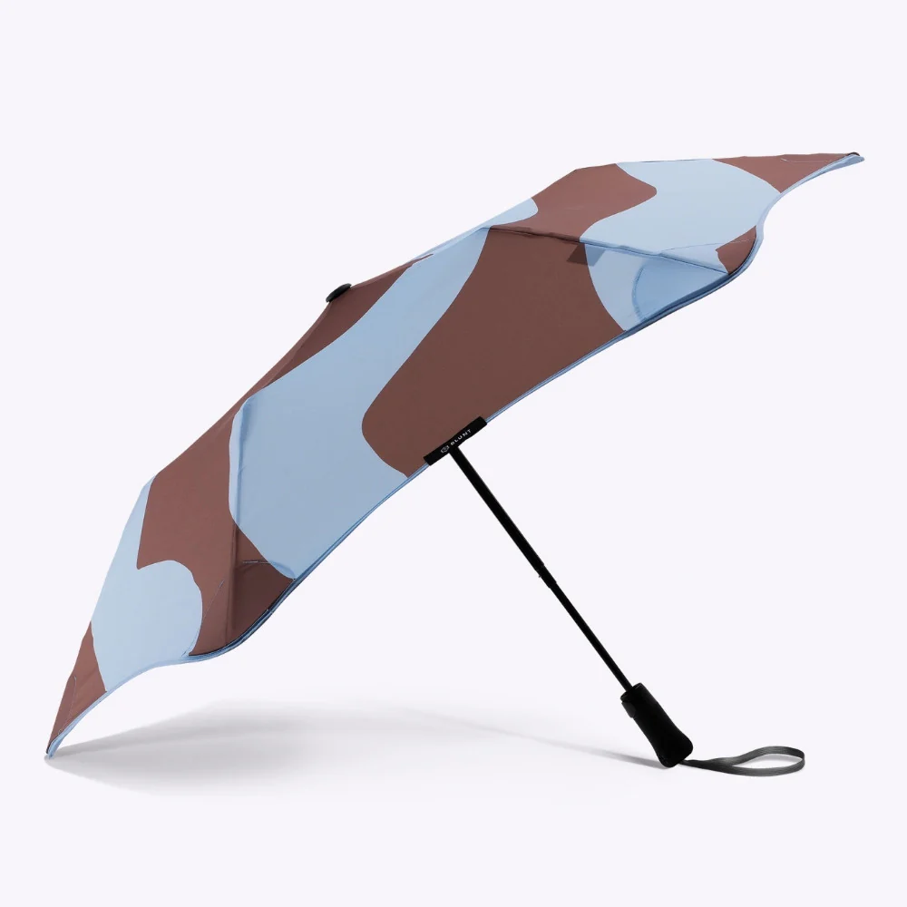 Merry People X Blunt Metro Umbrella // Chestnut & Ice Blue Wave [Retired] - Image 2