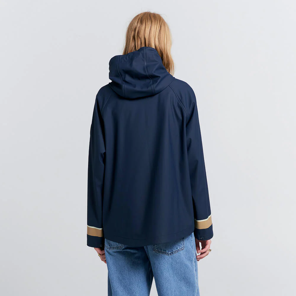 Merry People X Karen Walker Rain Jacket // French Navy & Tan [Retired] - Image 3