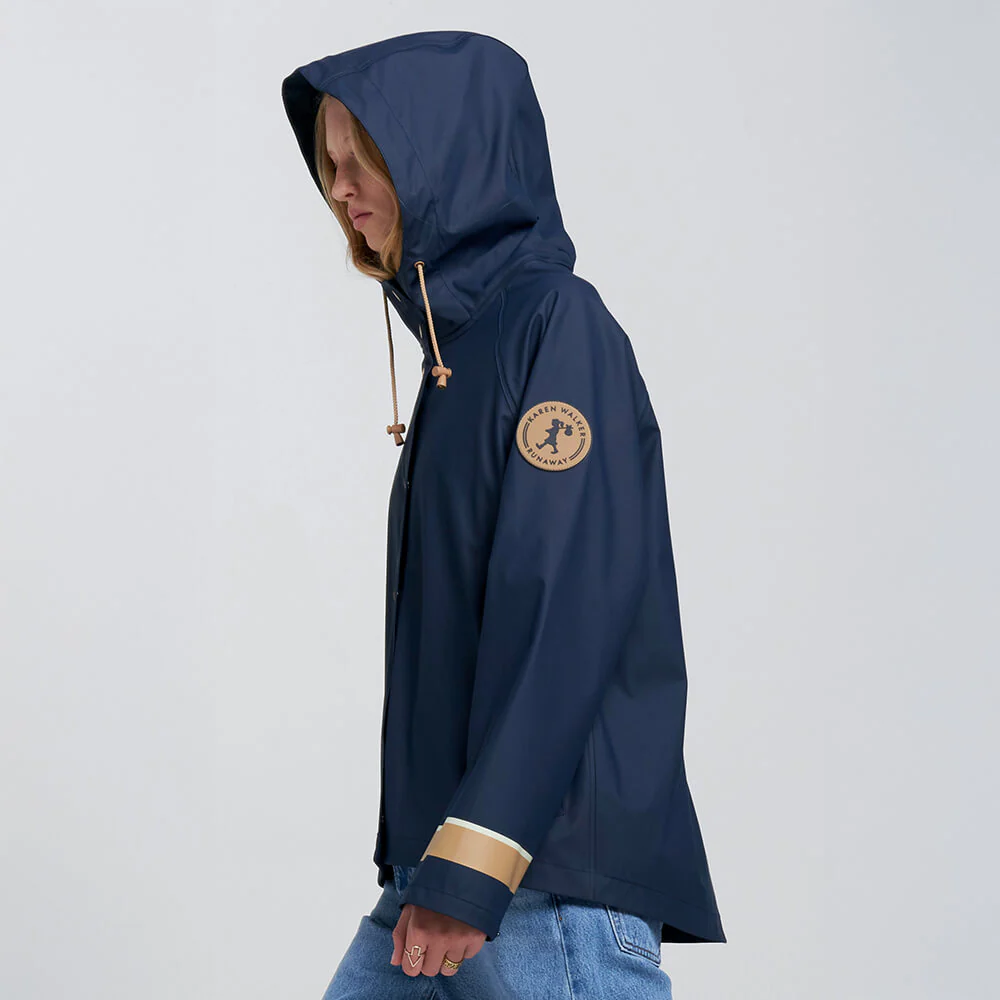 Merry People X Karen Walker Rain Jacket // French Navy & Tan [Retired] - Image 4