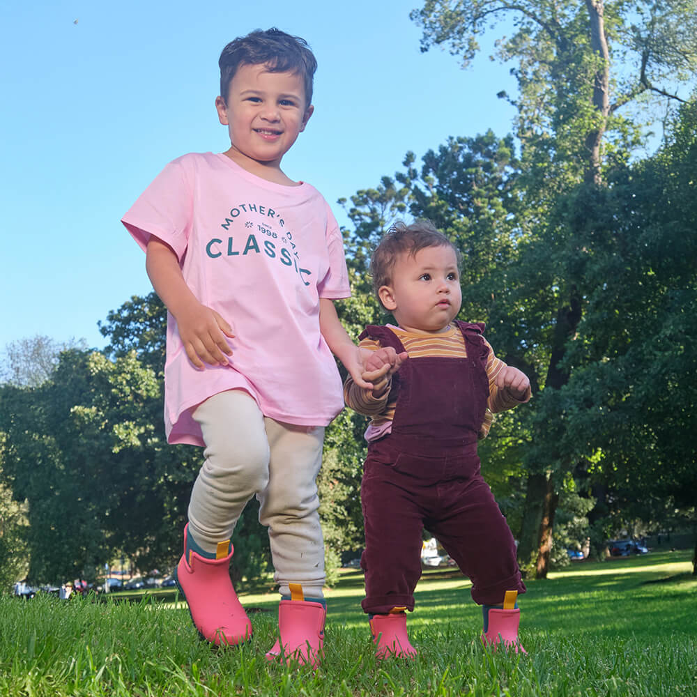 Merry People X Mothers Day Classic Bobbi Kids Gumboot // Coral Teal [Retired] - Image 6