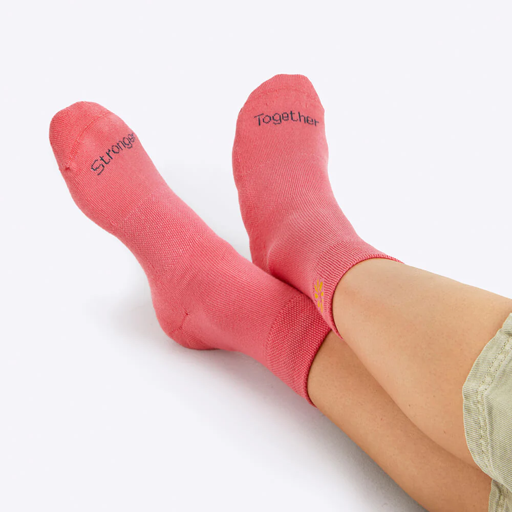 Merry People X Mother's Day Classic Quarter Socks // Coral Pink [Retired] - Image 3