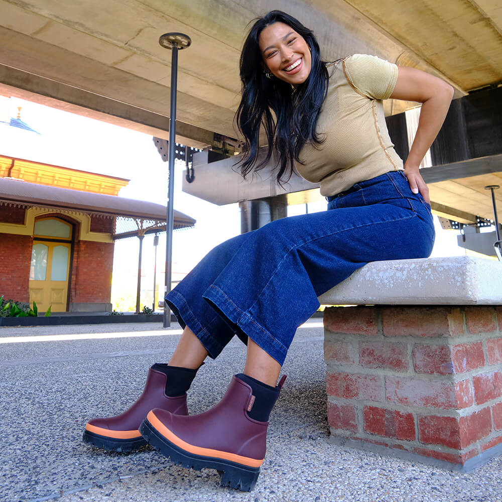 Tully Boot // Plum & Neon Orange [Retired] - Image 5